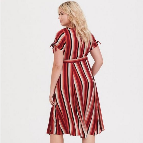 NWT TORRID Striped Midi Challis Shirt Dress - Picture 3 of 7